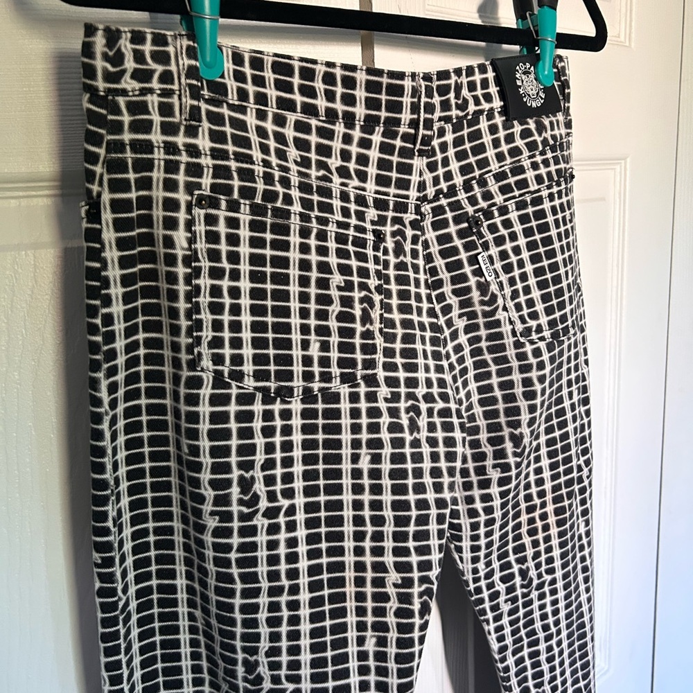 Kenzo Monochrome Patterned Pants - image 3